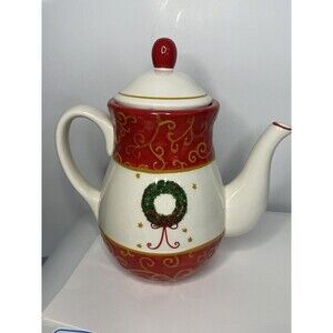 Dayspring Holiday NIB Christmas Teapot the meaning of the Christmas Wreath